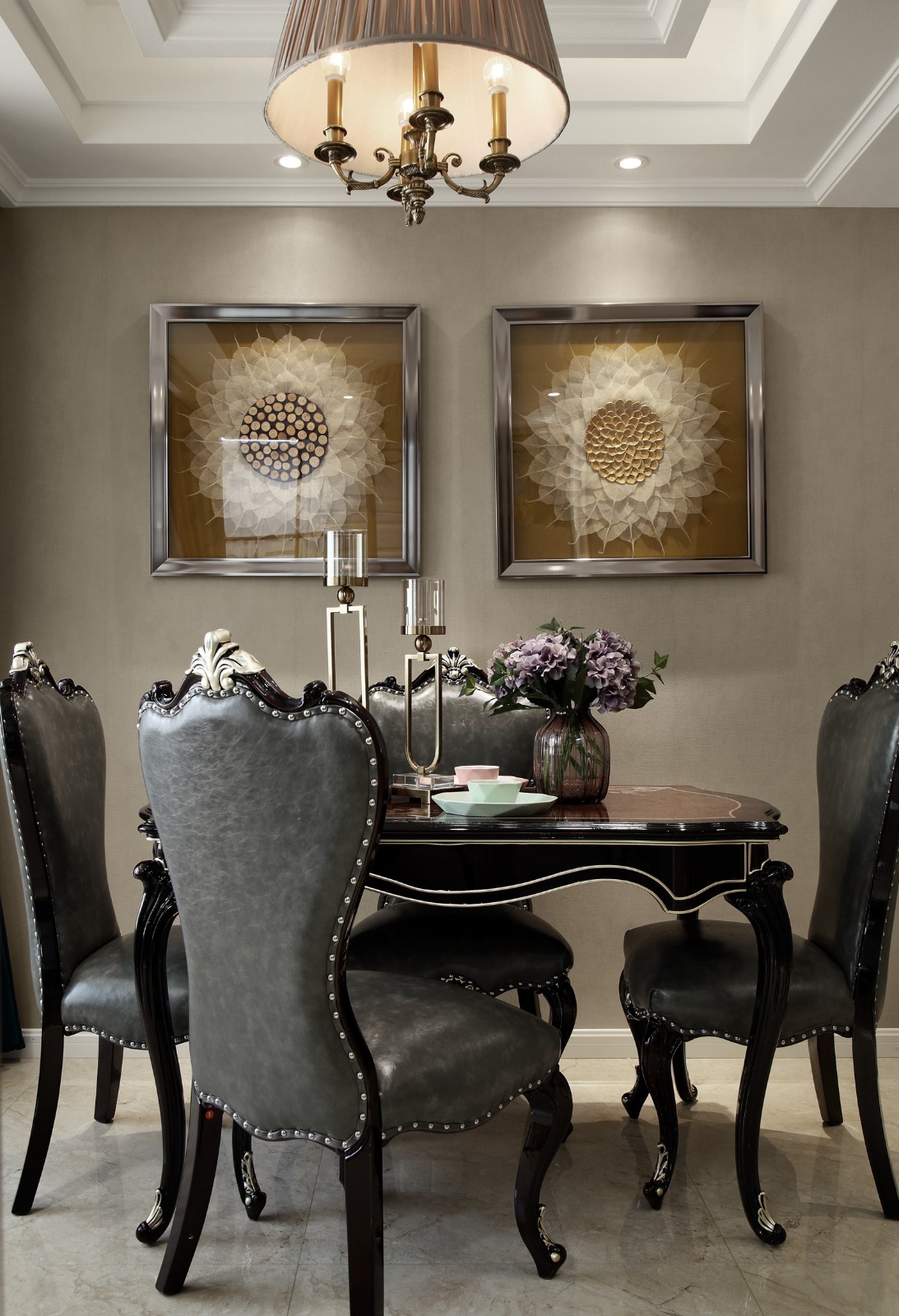 装修案例美式新古典风格室内装修效果图-餐厅 装修案例美式新古典风格室内装修效果图-餐厅