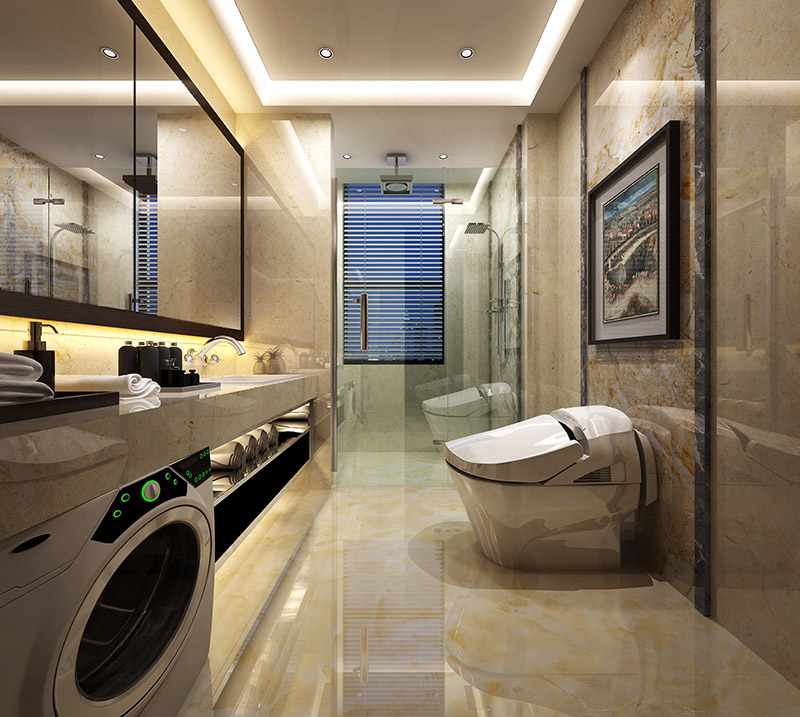 轻奢风格室内装修效果图-宏建一品三居140平米-卫生间 轻奢风格室内装修效果图-宏建一品三居140平米-卫生间
